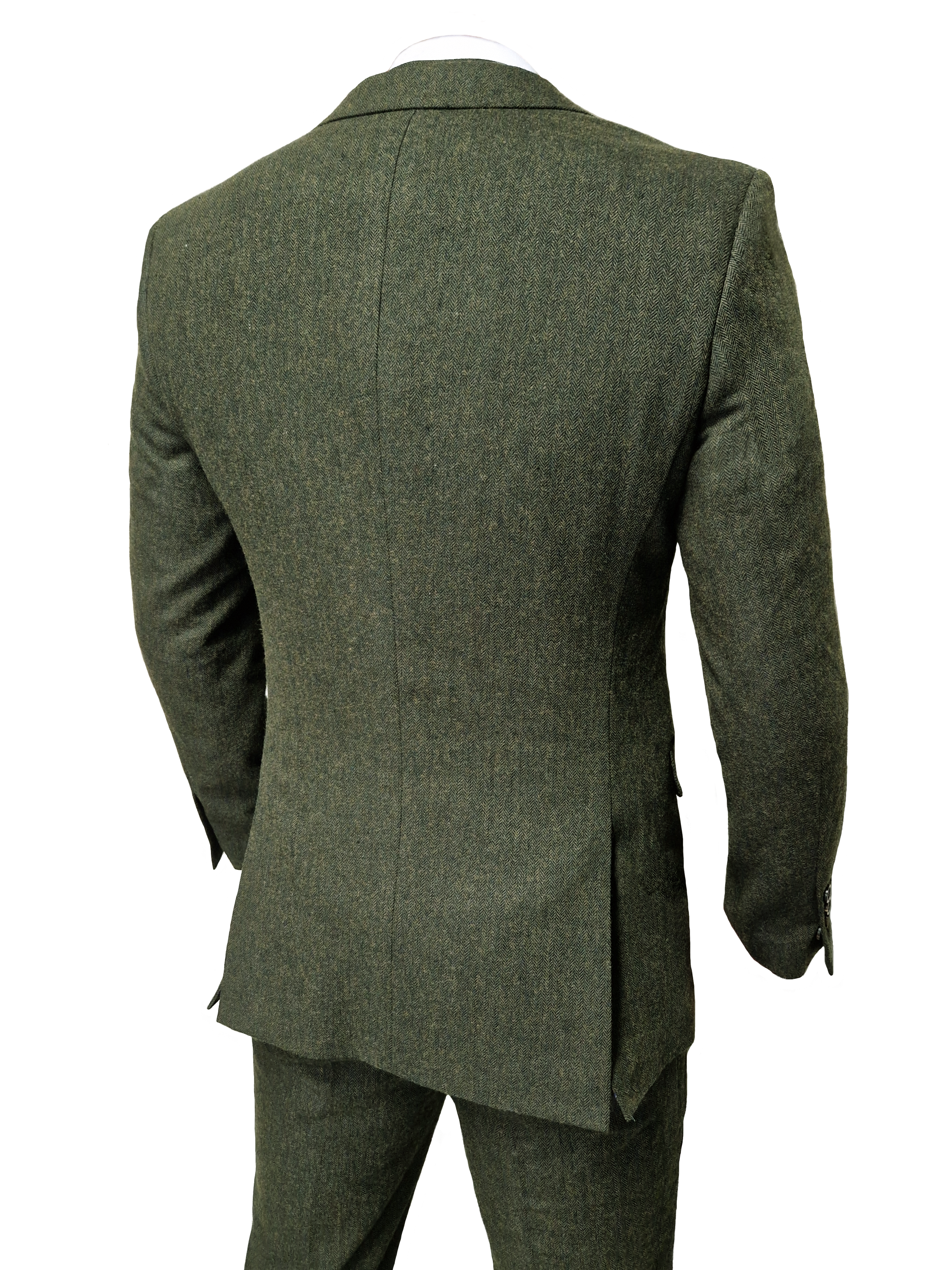 TAVERNY Chief - Completo uomo a tre pezzi tweed olive