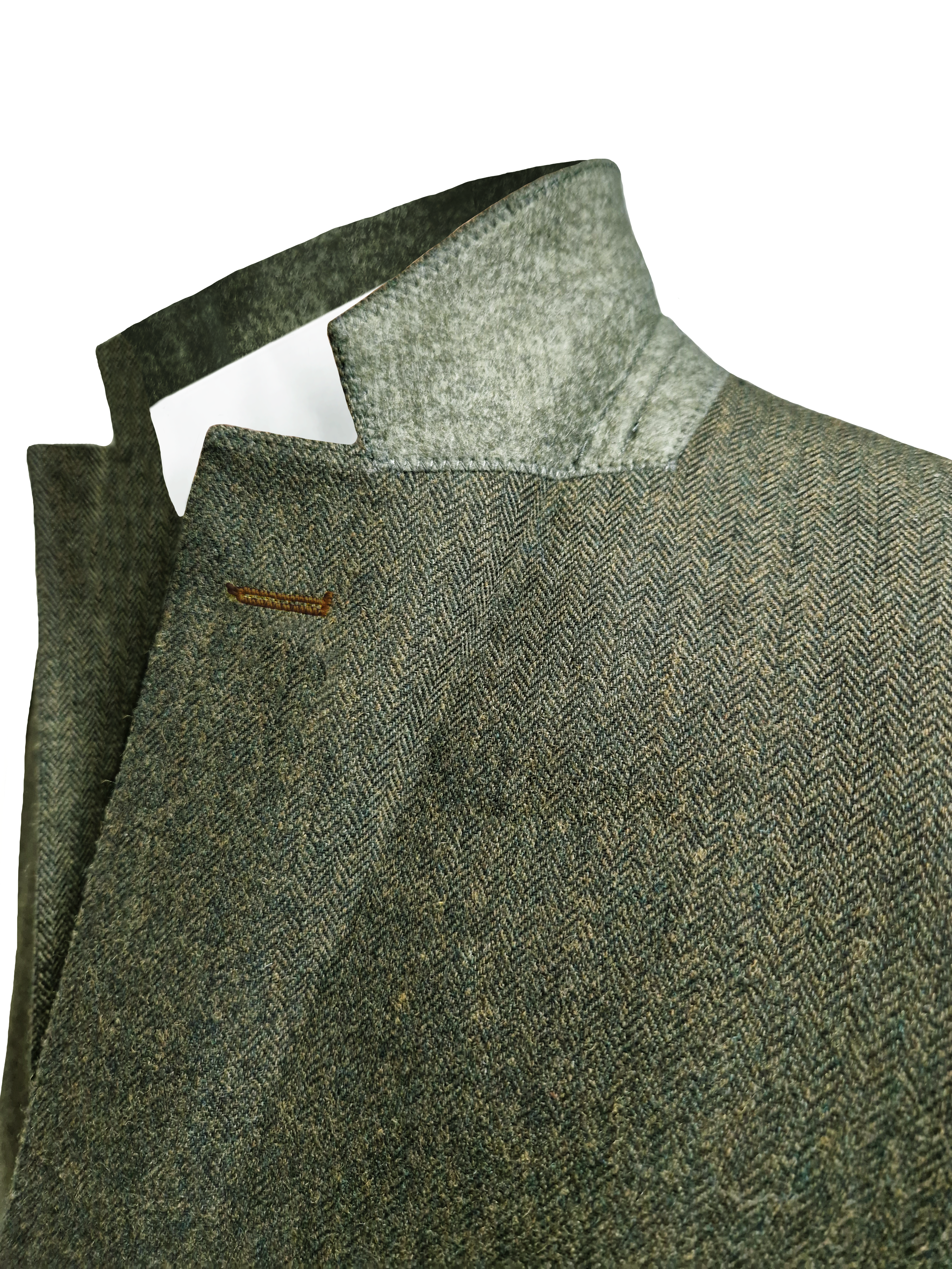 TAVERNY Chief - Completo uomo a tre pezzi tweed olive