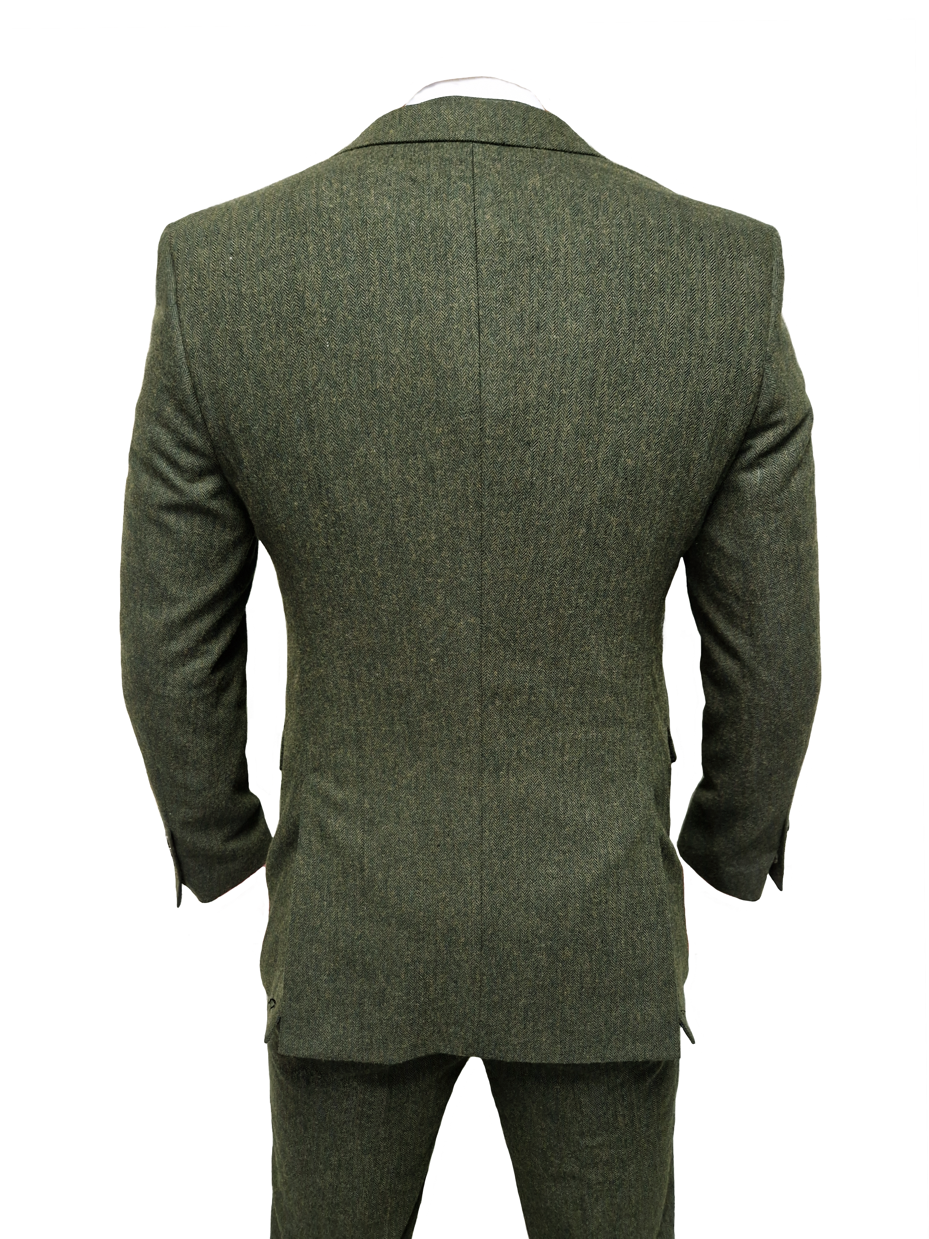 TAVERNY Chief - Completo uomo a tre pezzi tweed olive